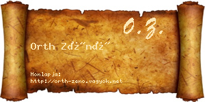 Orth Zénó névjegykártya